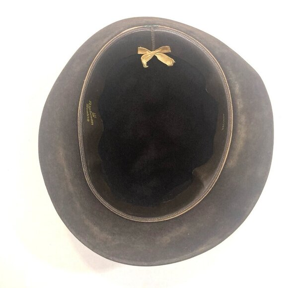 Vintage Richman Steins Fedora Hat Brown 7 3/8 Inch Velour Bow 11856 - Picture 3 of 14